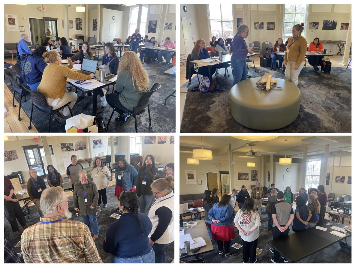 Four photos of workshop activities